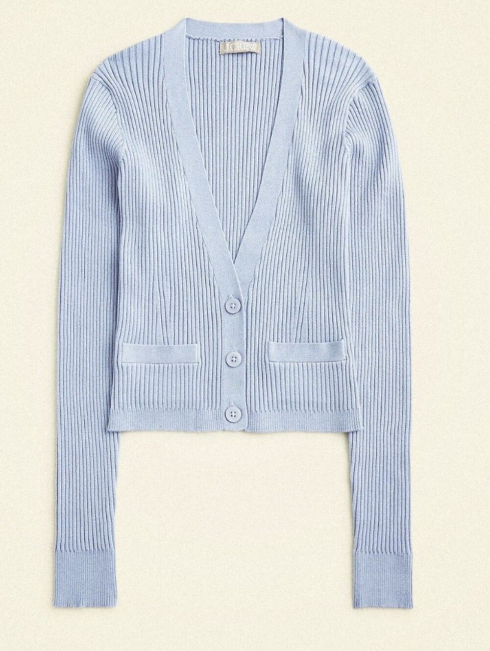 J. Crew Women's Ribbed V-Neck Cardigan Sweater in TENCEL Lyocell Blend